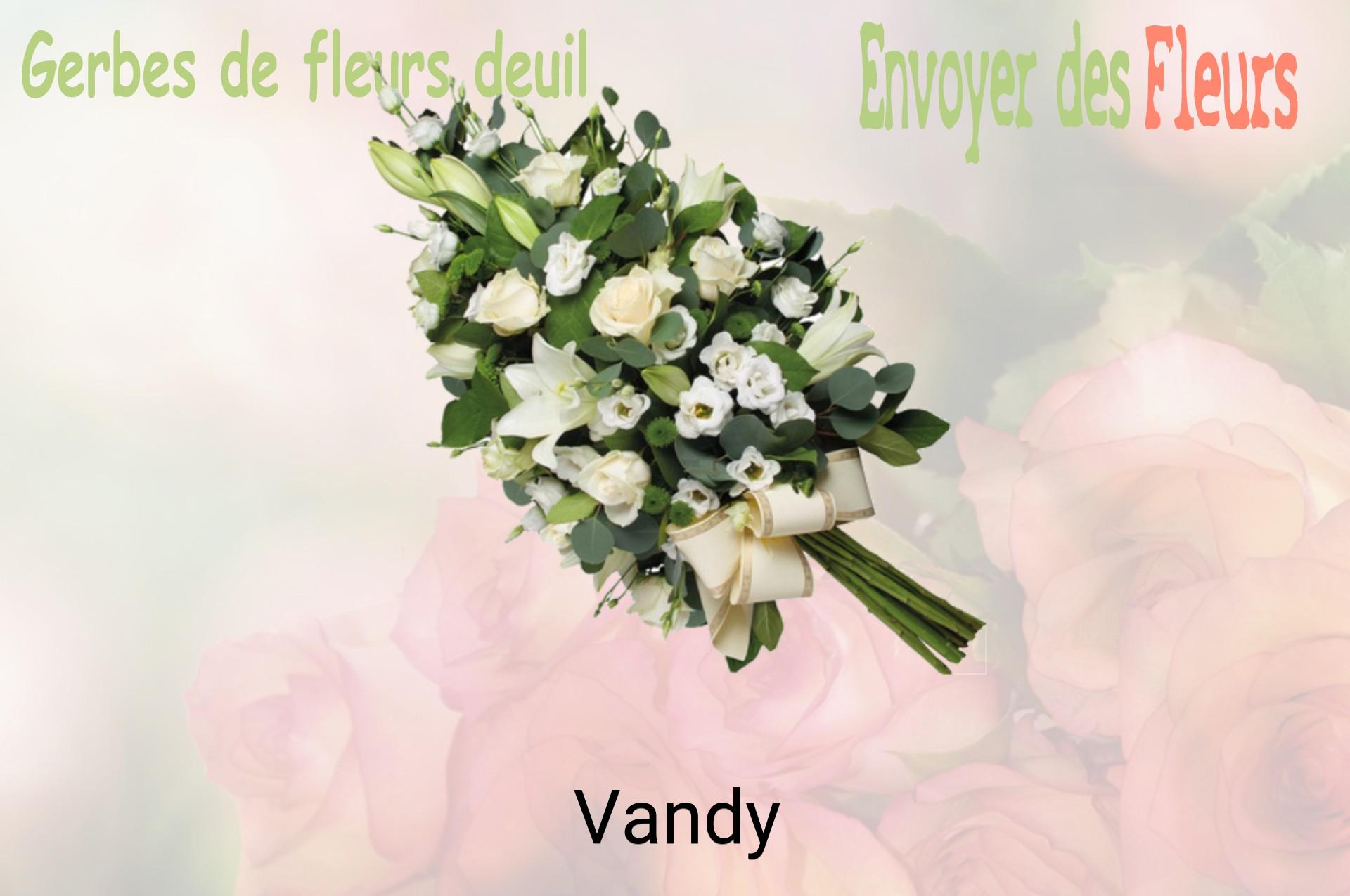 Gerbe de fleurs de deuil livrée à Vandy